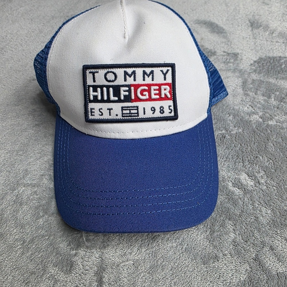 Tommy Hilfiger Est. 1985 Baseball‎ Cap White Adjustable-Blue/White- Mens OSFM